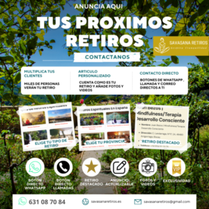 Banner de SavasanaRetiros para anunciar aquí tus próximos retiros espirituales en España