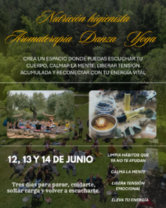 Actividades del Retiro Detox Integral con yoga meditación aromaterapia nutrición higienista danza piscina y talleres